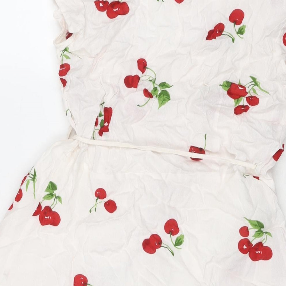 Rails Womens White Viscose Wrap Dress Size XS V-Neck Tie