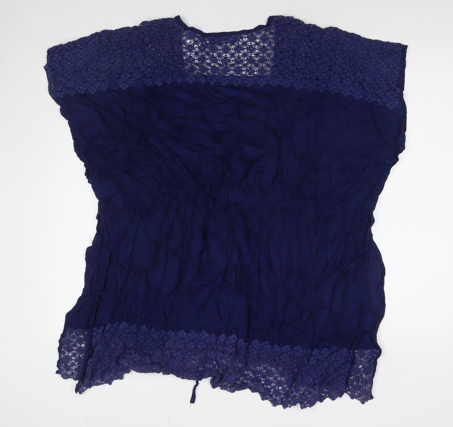 Dickins & Jones Womens Blue Viscose Tunic T-Shirt Size M Scoop Neck - Beach Cover-Up