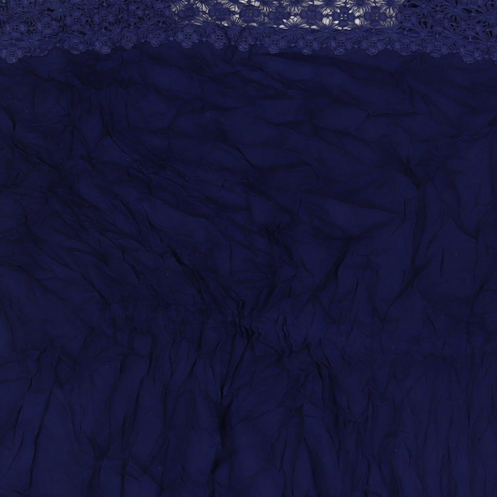 Dickins & Jones Womens Blue Viscose Tunic T-Shirt Size M Scoop Neck - Beach Cover-Up