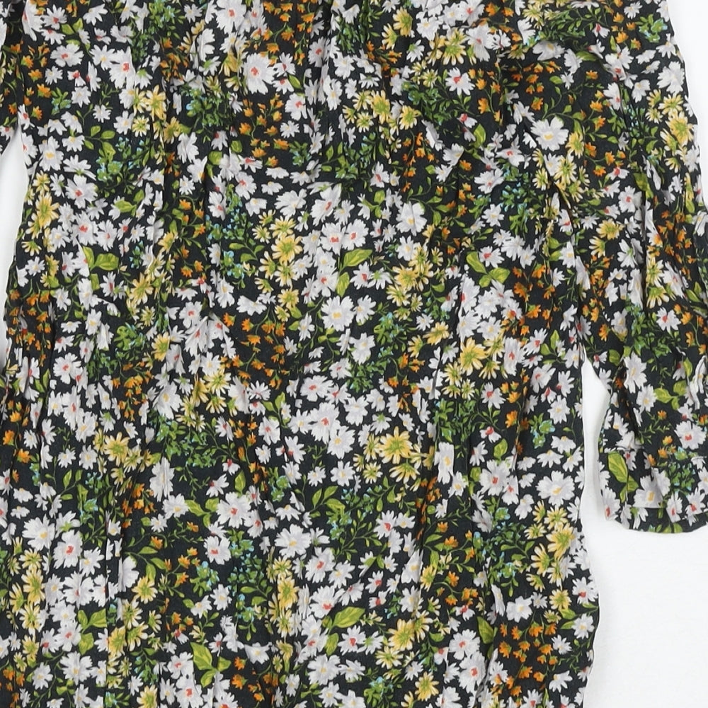 Dorothy Perkins Womens Multicoloured Floral Viscose Shirt Dress Size 10 Collared Button