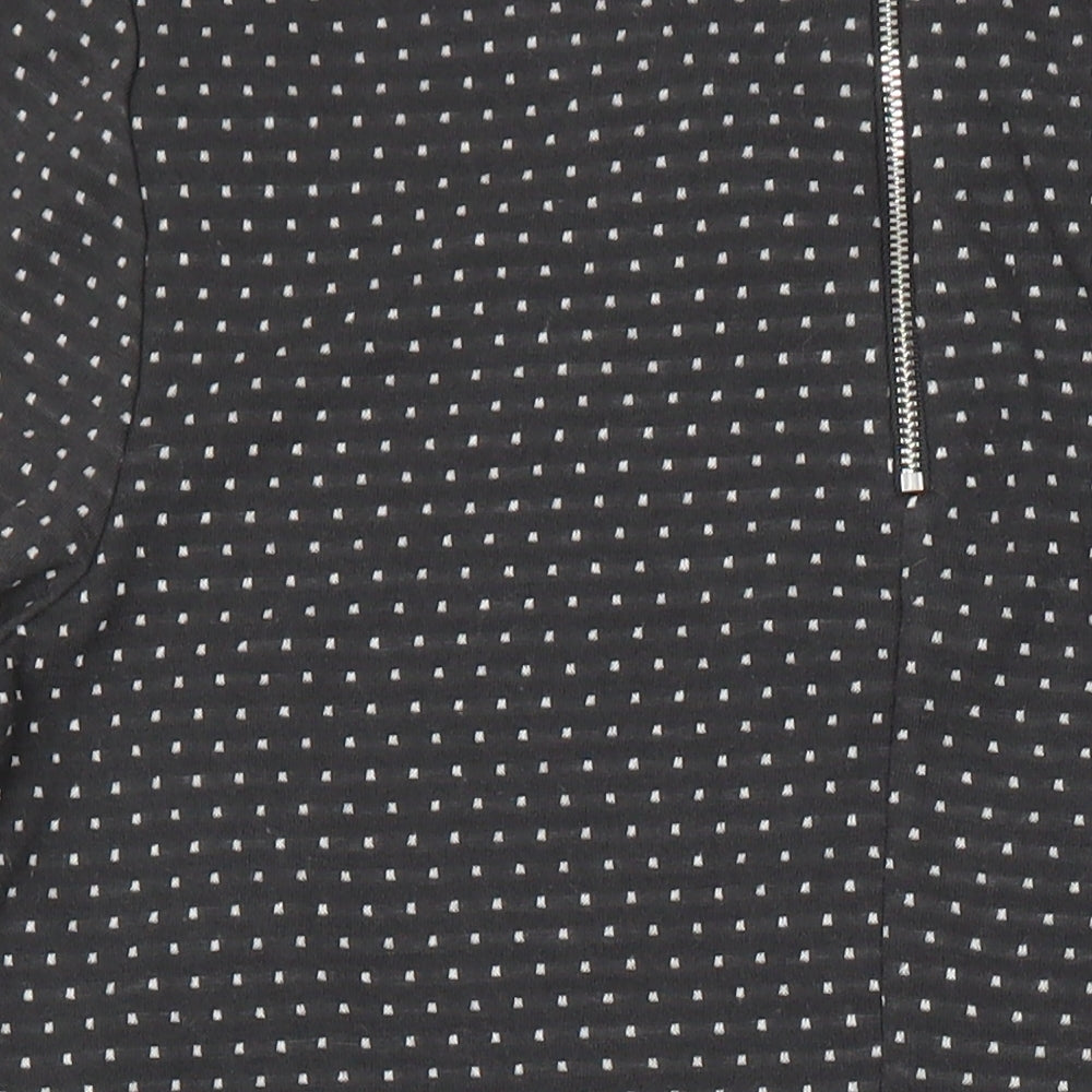 Brand and care label for Roman women’s grey polka dot polyester sheath, size UK 14, boat neck