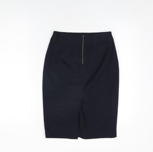 Tahari Womens Blue Rayon Straight & Pencil Skirt Size 6 Zip