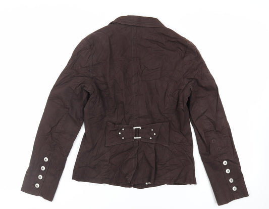 John Richmond Womens Brown Jacket Size 12 Button