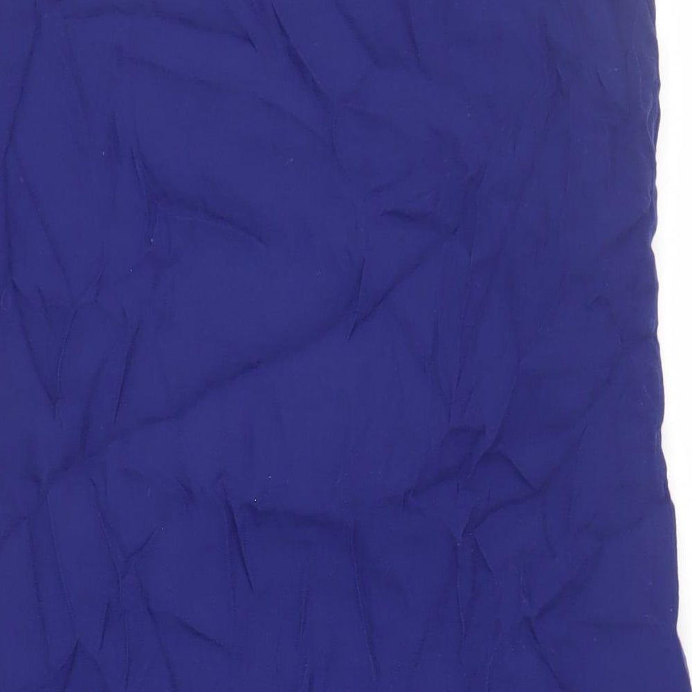 Brand and care label for ESPRIT women’s blue colourblock viscose shift, size UK 24, v-neck zip