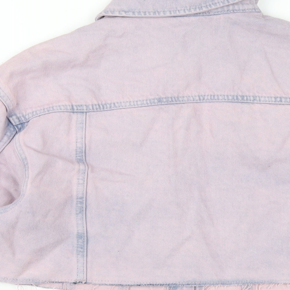 Brand and care label for Marks & Spencer girls’ pink jacket, size 10-11, years button