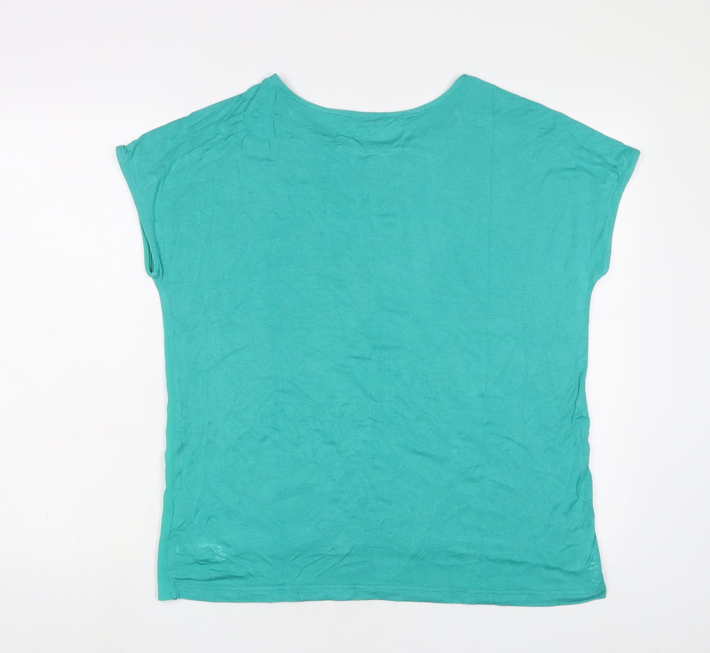 Klass Womens Green Polyester Basic T-Shirt Size M Collared