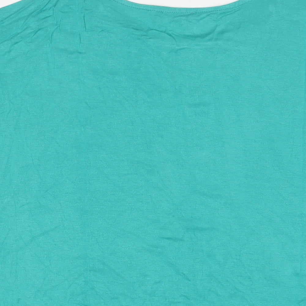Klass Womens Green Polyester Basic T-Shirt Size M Collared