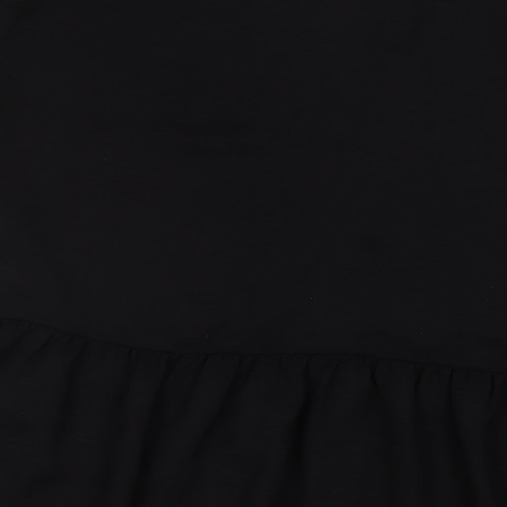 H&M Womens Black Polyester A-Line Size 18 V-Neck Button