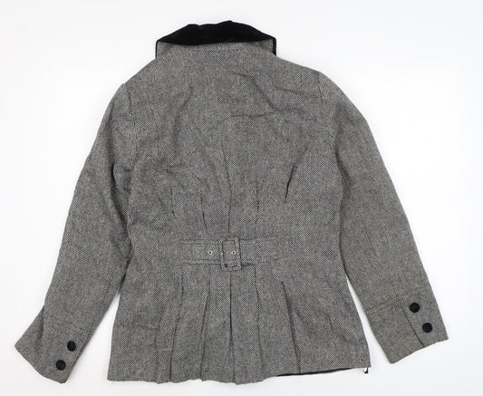 Together Womens Black Jacket Size 12 Button