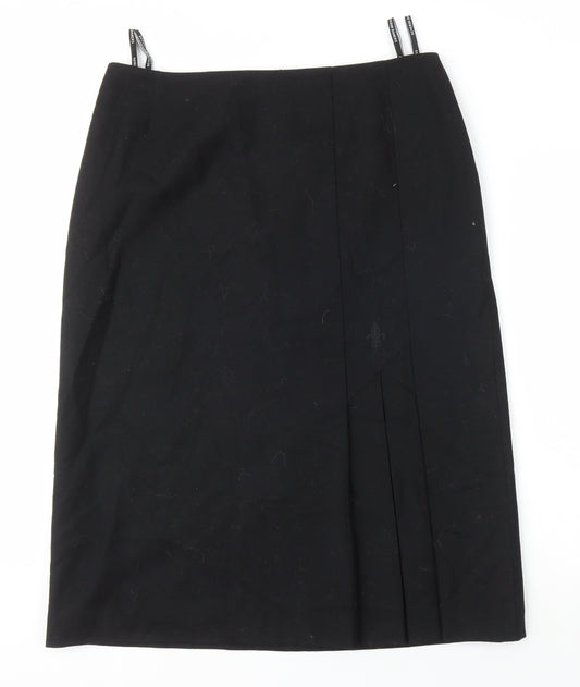 Seda Modell Womens Black Viscose A-Line Skirt Size 46 in Zip