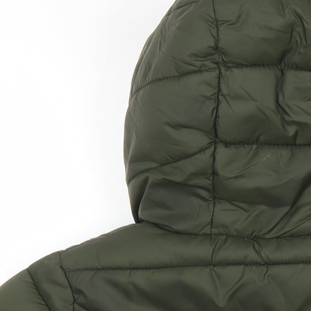 Brand and care label for Next boys’ gold ikat puffer jacket coat, size 3, years