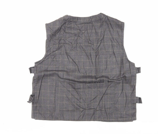 Epic Rare Womens Grey Check Jacket Waistcoat Size S Button - Pockets
