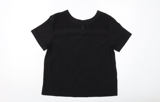 Womens UK Size 8 Daniel Hetcher Black Polyester Blouse
