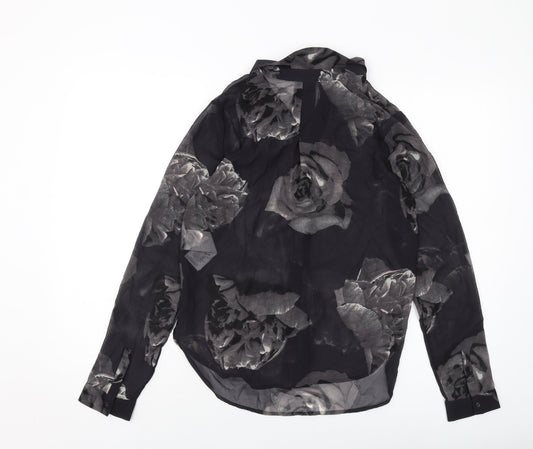Womens UK Size S VERO MODA Black Polyester Button-Up