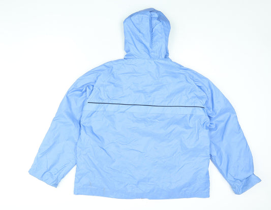 Joie De Vivre Womens Blue Windbreaker Jacket Size 18 Zip