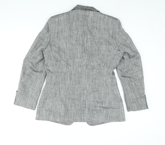 Marks and Spencer Womens Grey Jacket Blazer Size 14 Button