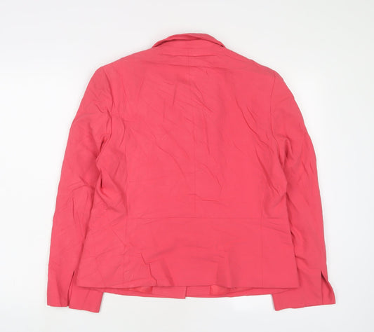 Marks and Spencer Womens Pink Jacket Blazer Size 14 Button