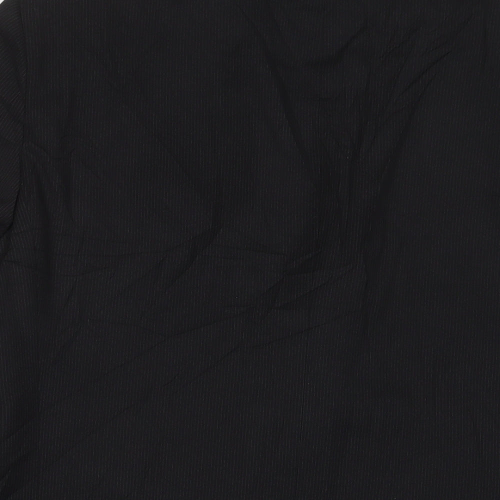 Brand and care label for French Connection men’s black polyester jacket suit jacket, size 40, regular