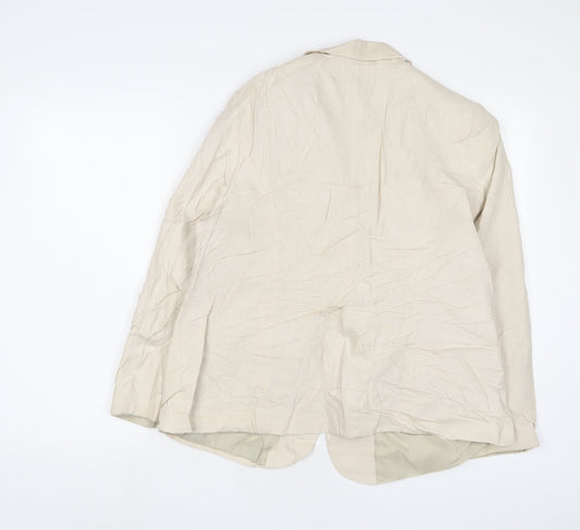 EWM Womens Beige Jacket Blazer Size 18 Button