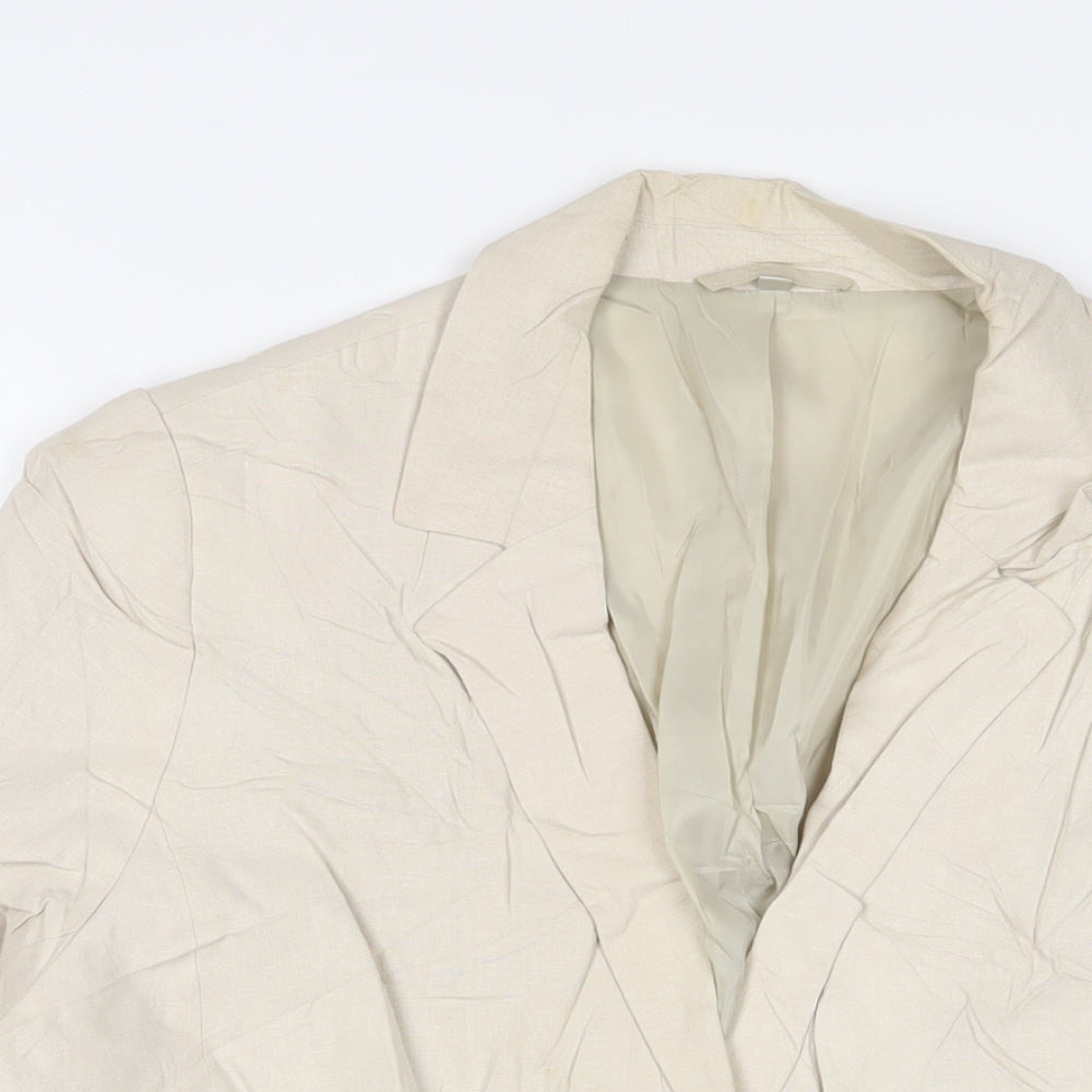 EWM Womens Beige Jacket Blazer Size 18 Button