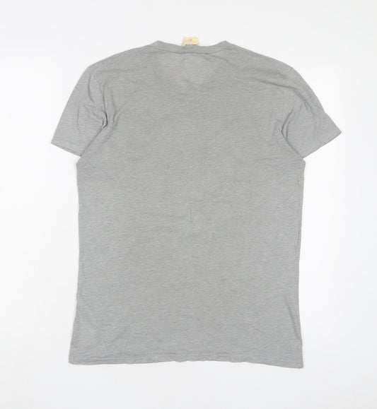 Hollister Mens Grey Polyester T-Shirt Size S Crew Neck