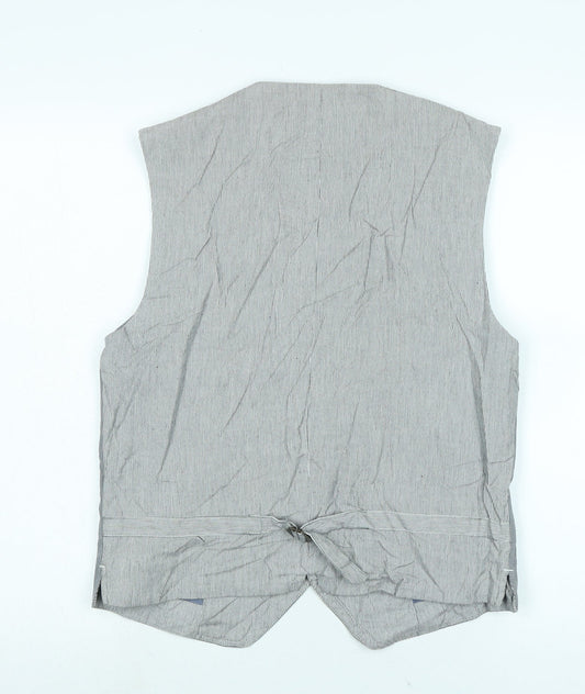 gentlemans relish Mens Grey Gilet Waistcoat Size S Button