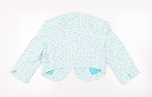Debenhams Womens Blue Floral Jacket Blazer Size 12 - Open