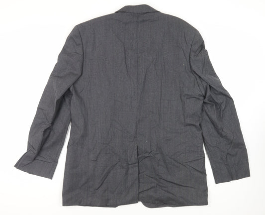 Burton Mens Grey Wool Jacket Suit Jacket Size 44 Regular