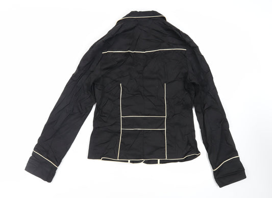 Select Womens Black Jacket Blazer Size 14 Button - Contrasting Trim