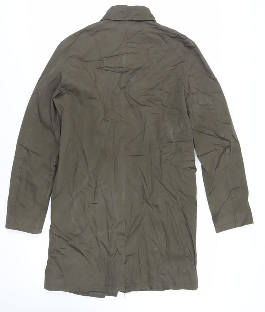 New Look Men Mens Green Overcoat Coat Size XS Button