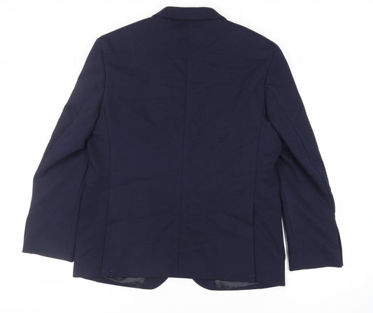 Marks and Spencer Mens Blue Polyester Jacket Blazer Size 42 Regular
