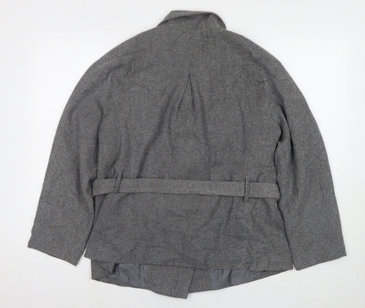 CMD Womens Grey Pea Coat Coat Size 18 Button