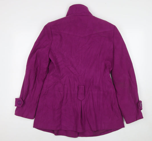 Dunnes Stores Womens Purple Overcoat Coat Size 12 Button