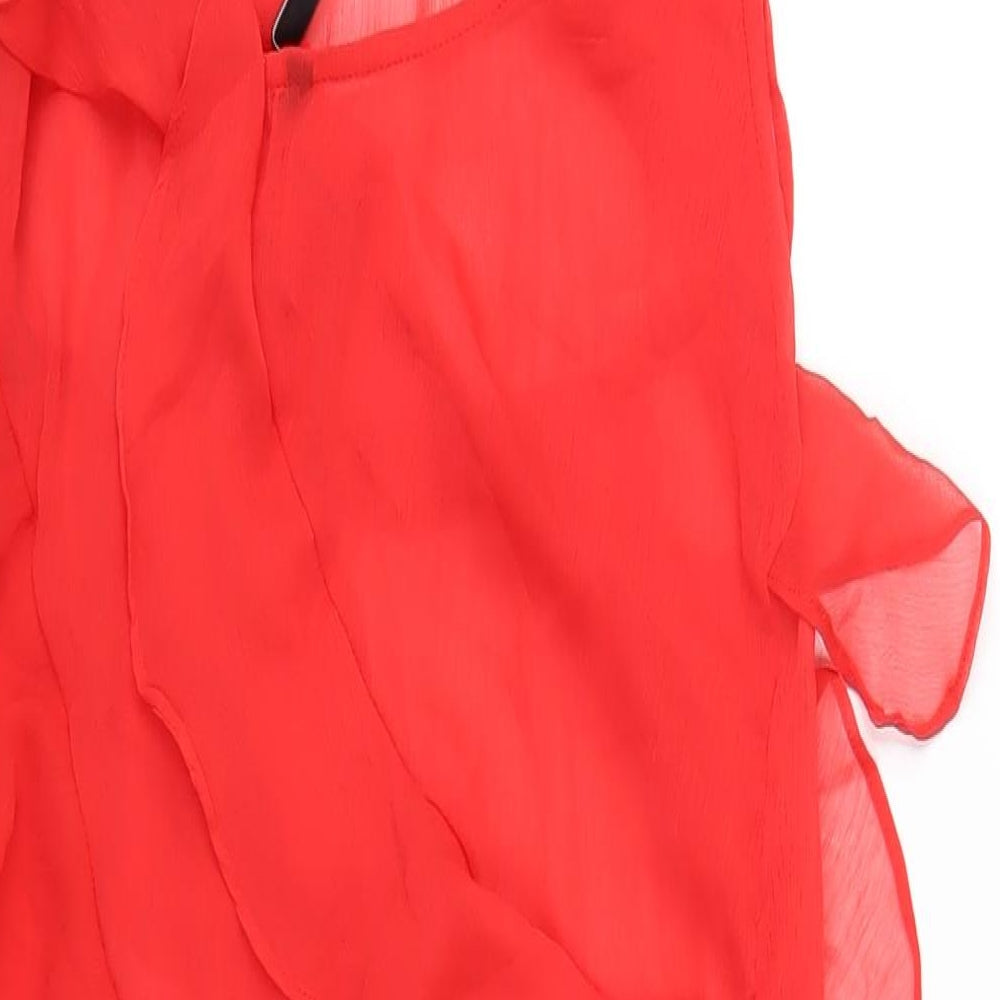 Brand and care label for As You women’s red polyester a-line, size UK 8, halter tie