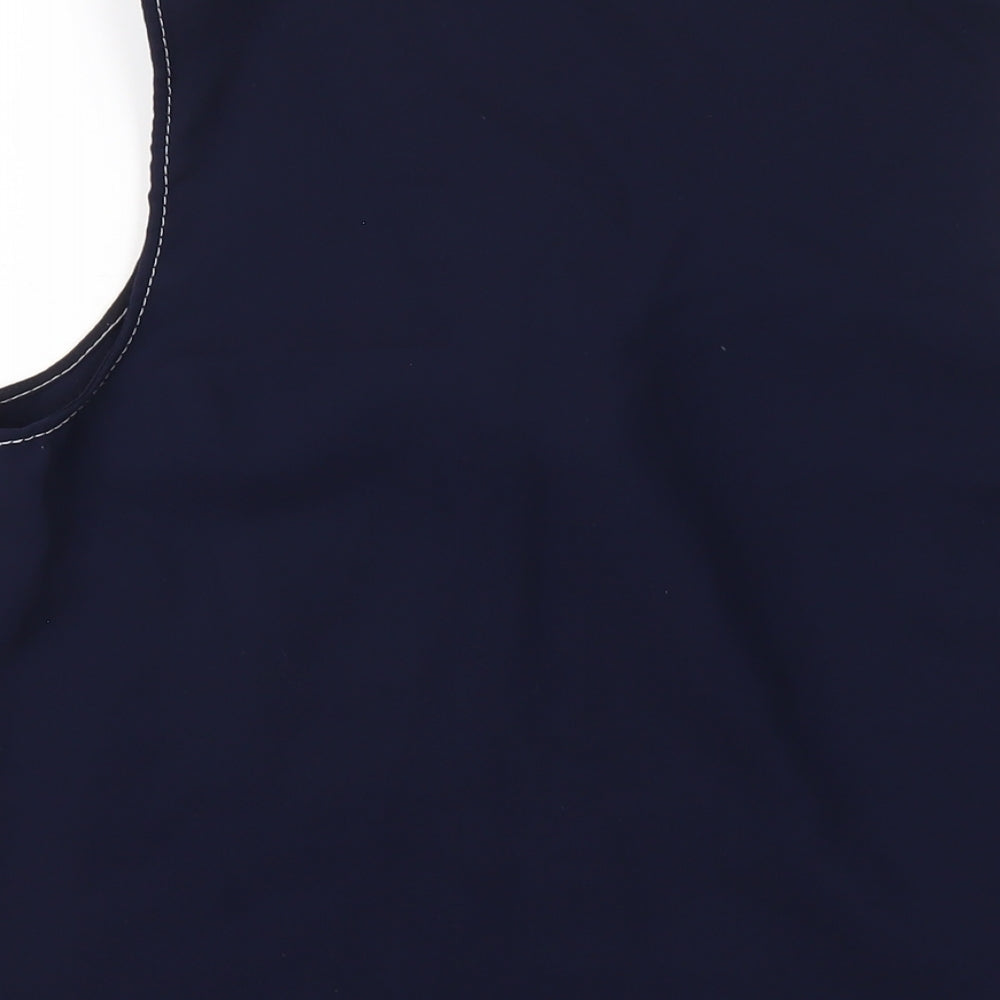 Marks and Spencer Womens Blue Polyester Basic Tank Size 12 V-Neck