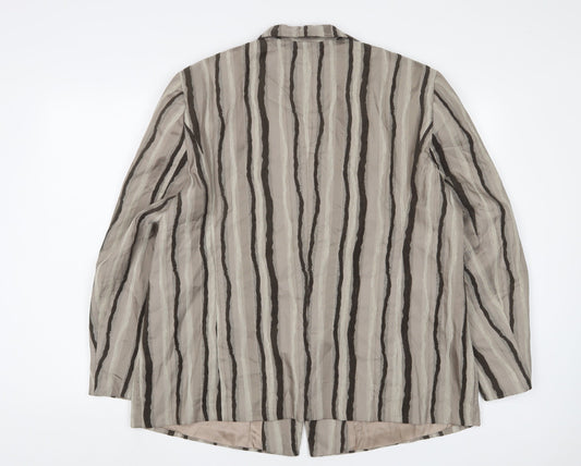 Gerry Weber Womens Brown Striped Jacket Blazer Size 20 Button