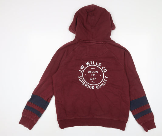 Jack Wills Womens Red Camel Pullover Hoodie Size 14 Pullover