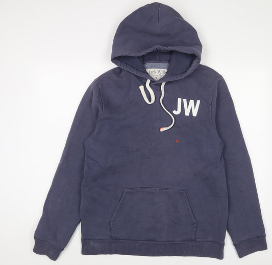 Jack Wills Mens Blue Cotton Pullover Hoodie Size M