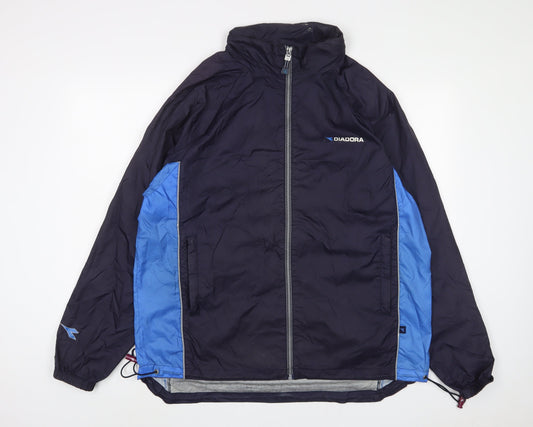 Diadora Mens Blue Jacket Size M Zip