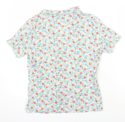 Cath Kidson Womens Multicoloured Floral 100% Cotton Basic Blouse Size XS Collared