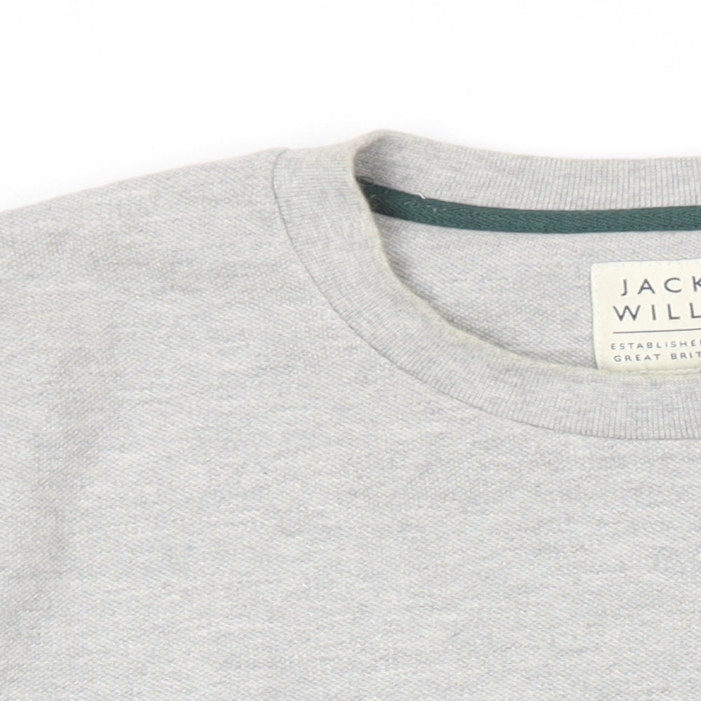 Jack Wills Mens Grey Cotton Pullover Sweatshirt Size L