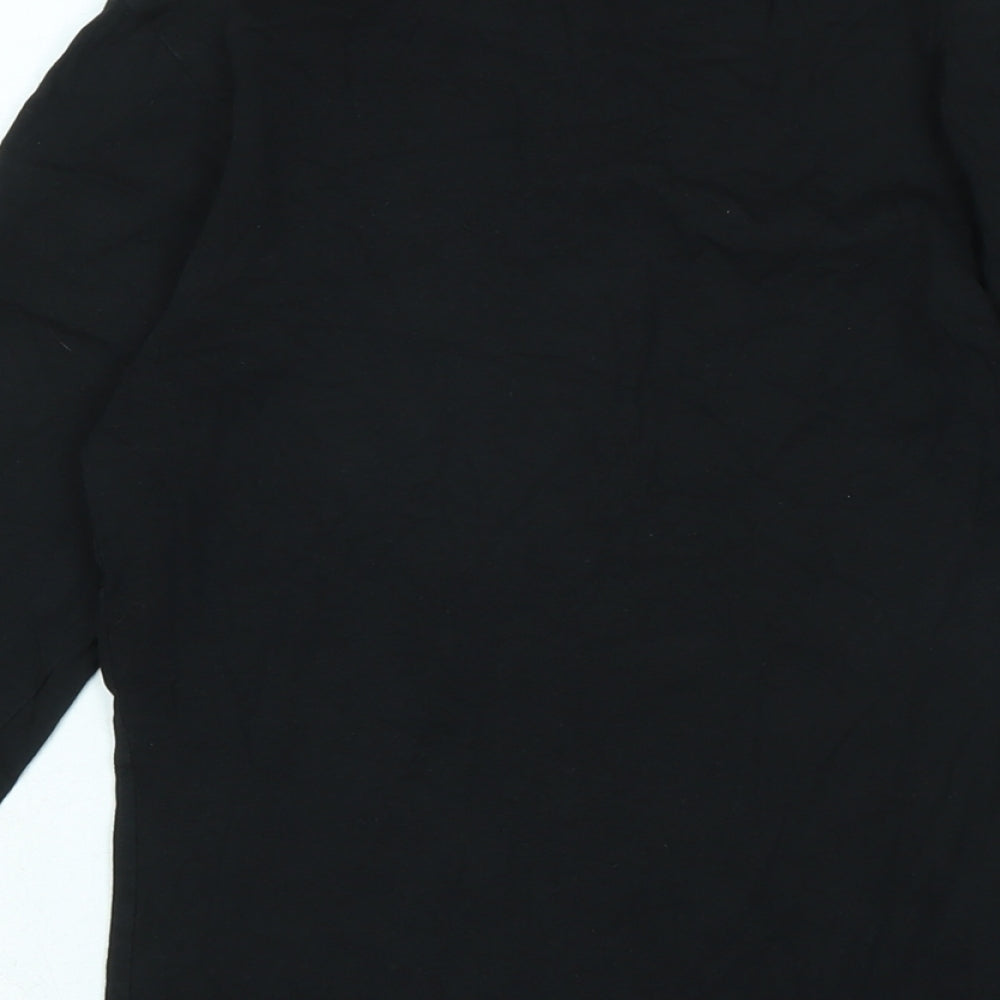 Dunnes Stores Womens Black Cotton Basic T-Shirt Size S Crew Neck