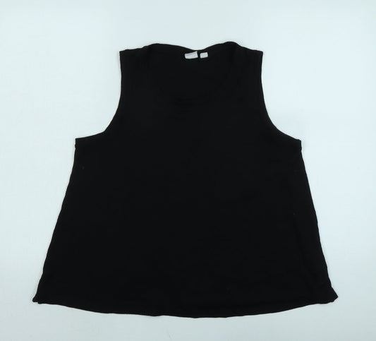 Gap Womens Black Polyester Basic Tank Size M Scoop Neck