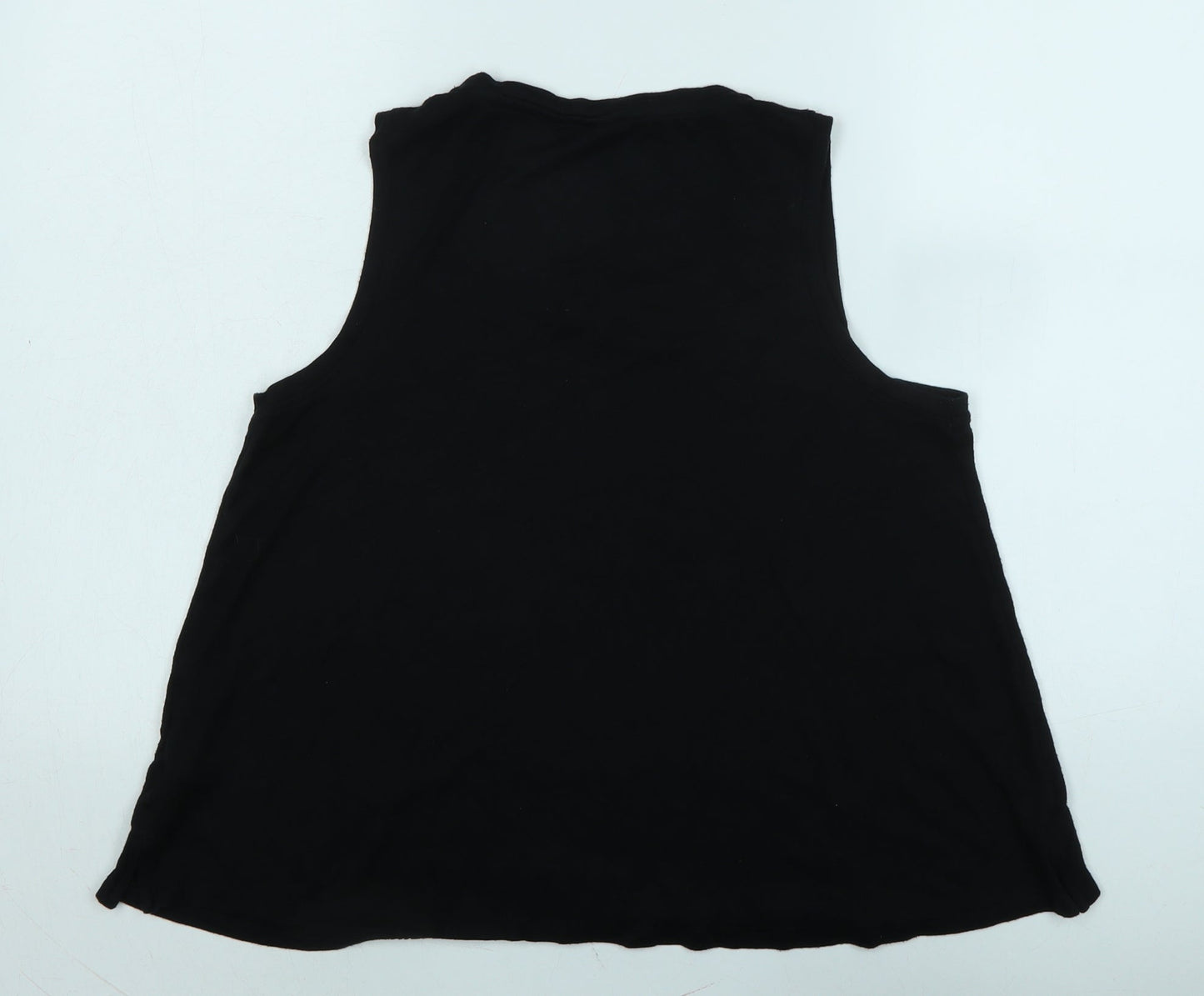 Gap Womens Black Polyester Basic Tank Size M Scoop Neck