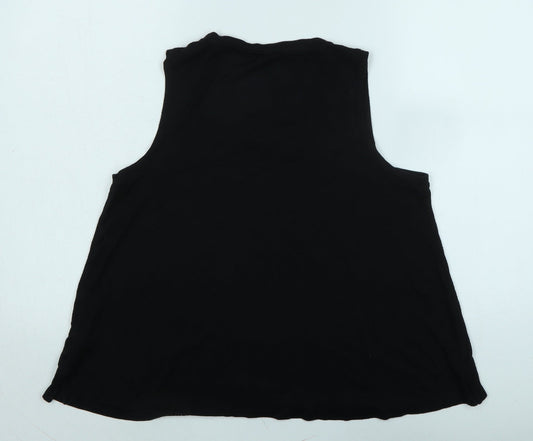 Gap Womens Black Polyester Basic Tank Size M Scoop Neck