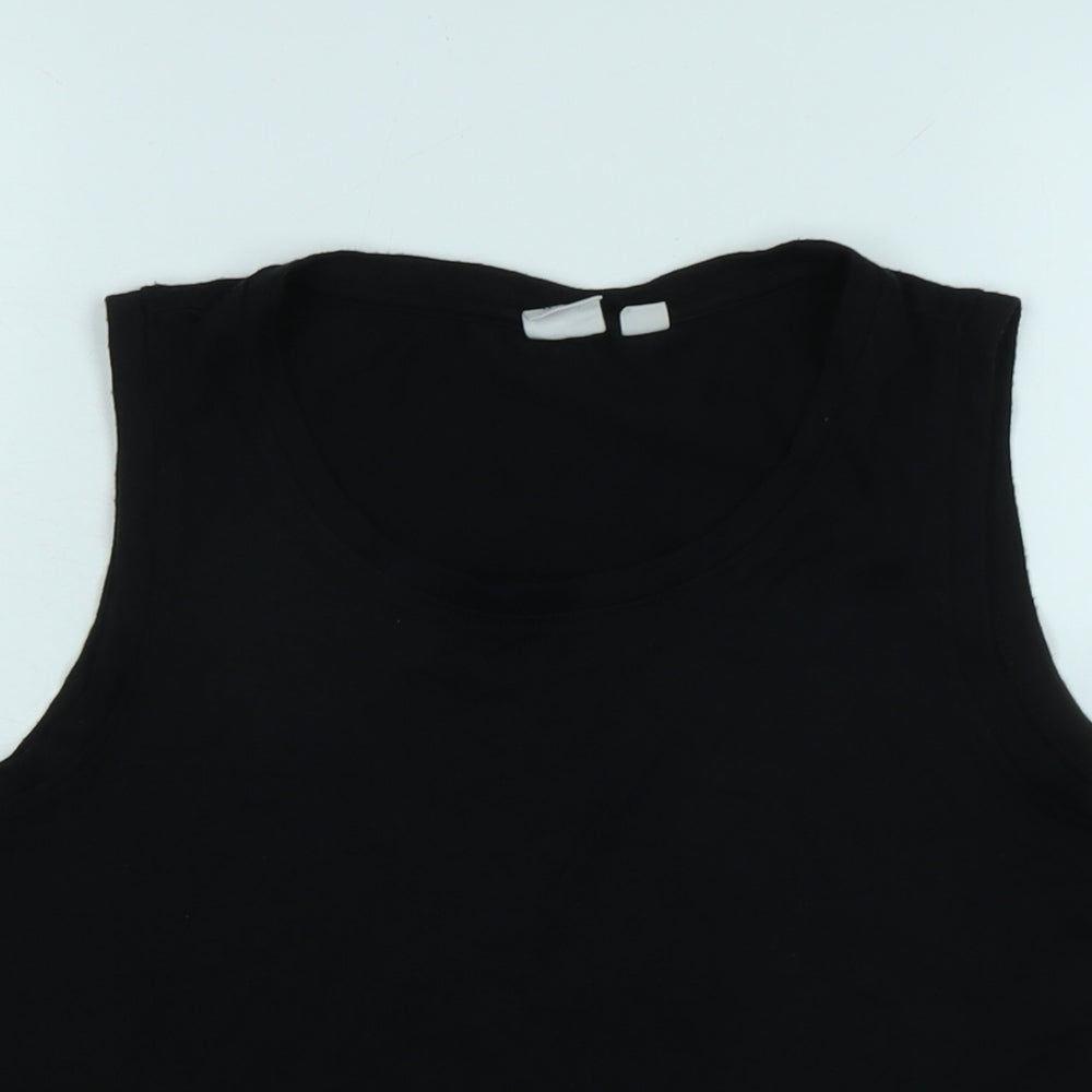 Gap Womens Black Polyester Basic Tank Size M Scoop Neck
