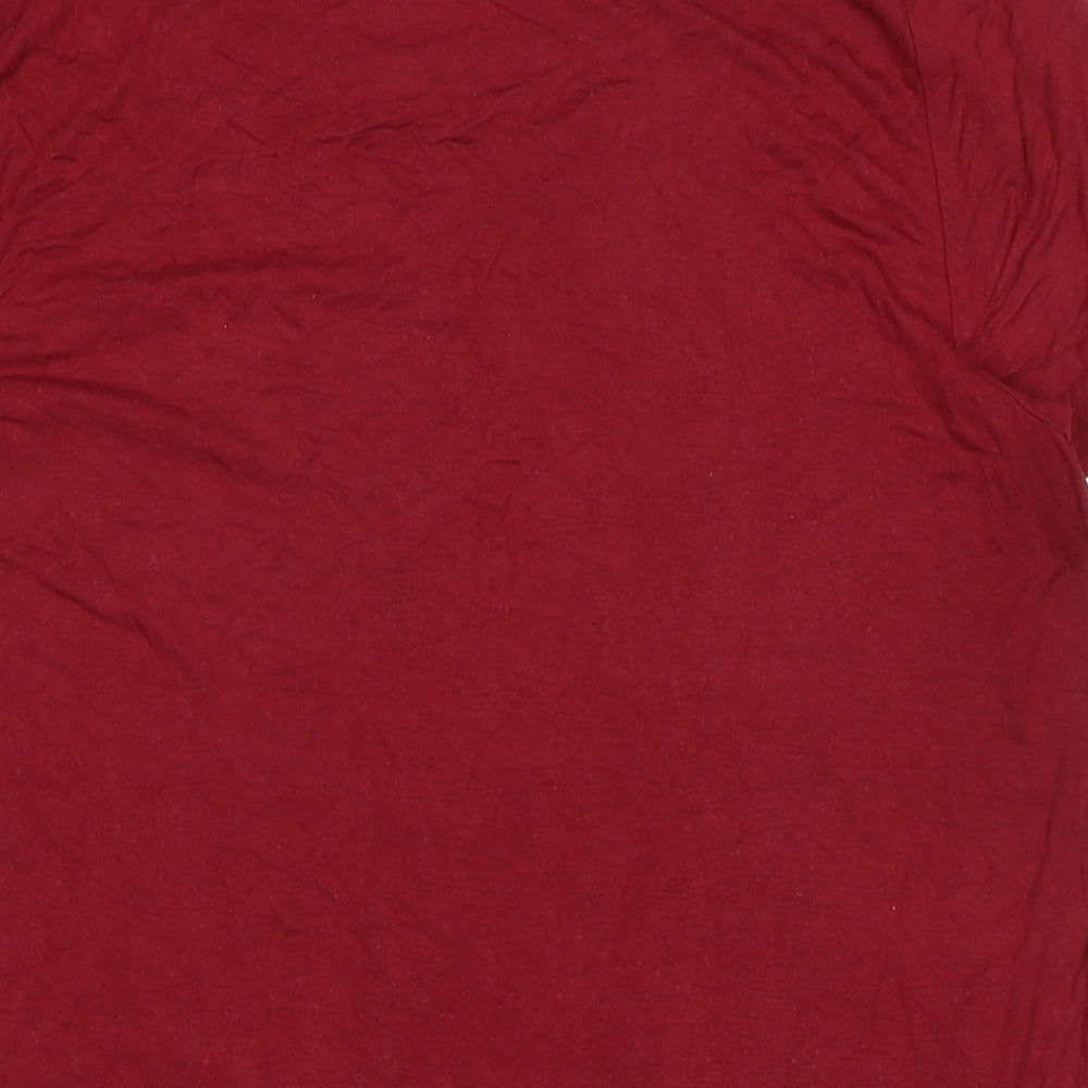 Hollister Womens Red Cotton Basic T-Shirt Size M Scoop Neck