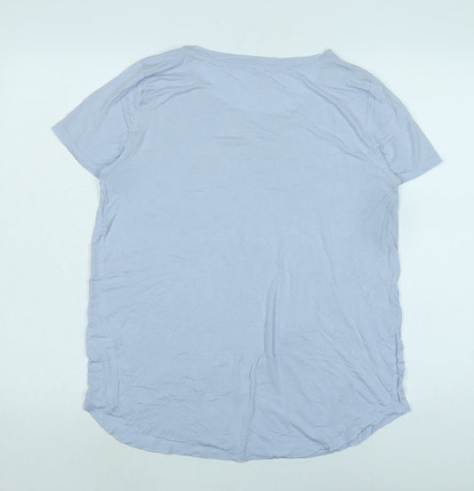 Hollister Womens Blue Cotton Basic T-Shirt Size M Scoop Neck