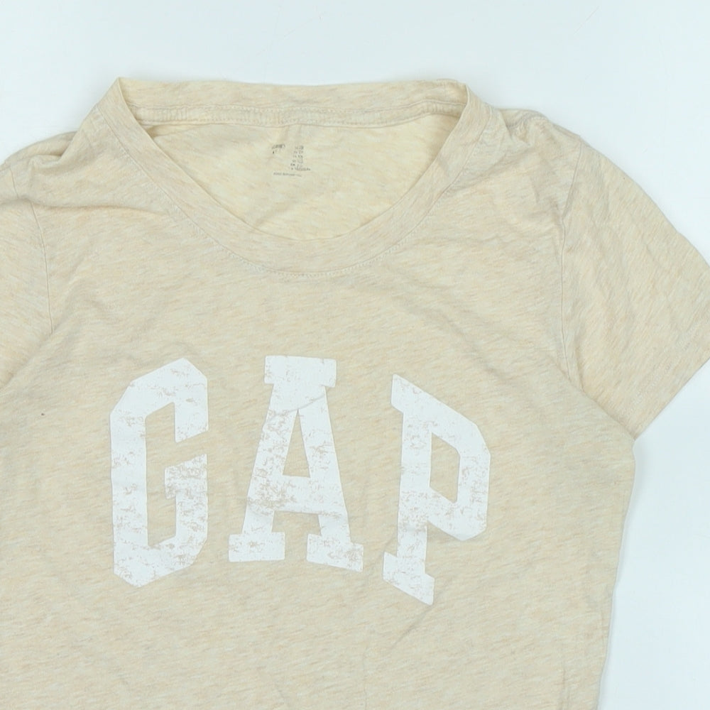 Gap Womens Black Cotton Basic T-Shirt One Size Crew Neck