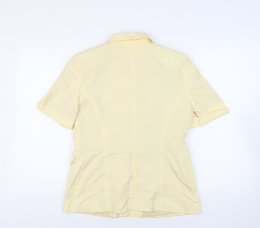 New Look Womens Yellow Jacket Blazer Size 14 Button - Vintage